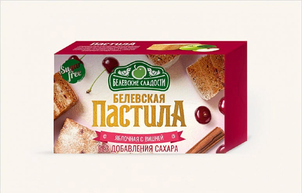 №2 Пастила  200г диетическая С ВИШНЕЙ, НОВЫЙ ФОРМАТ (4 шт по 50гр)    в Мичуринске
